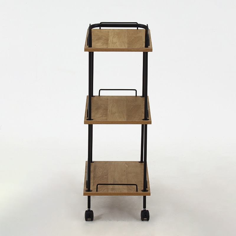 不二貿易 EZBO ツイストロック キッチンカート オークナチュラル 1台(ご注文単位1台)【直送品】