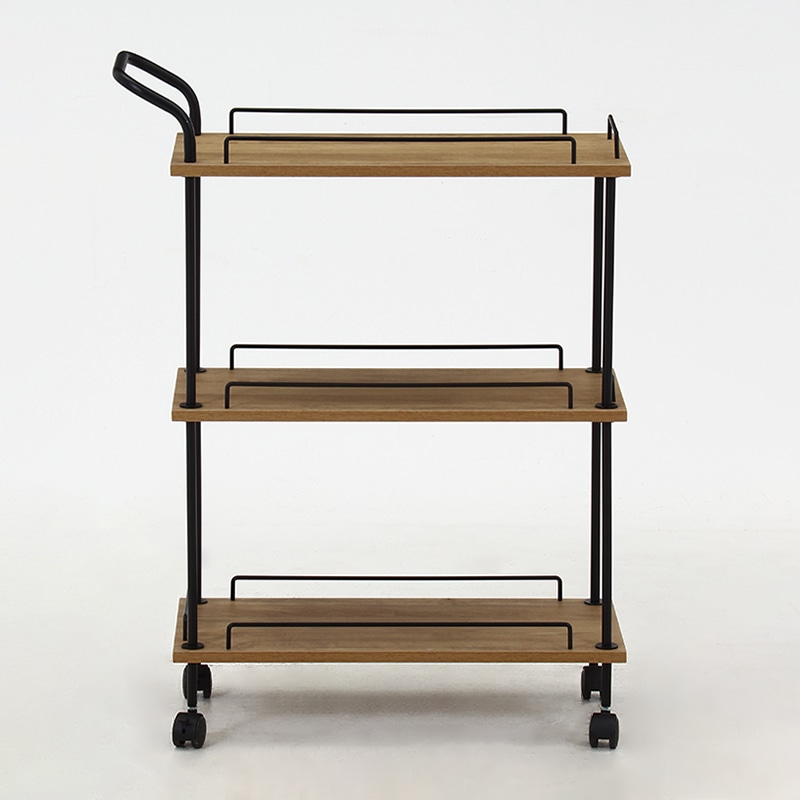 不二貿易 EZBO ツイストロック キッチンカート オークナチュラル 1台(ご注文単位1台)【直送品】