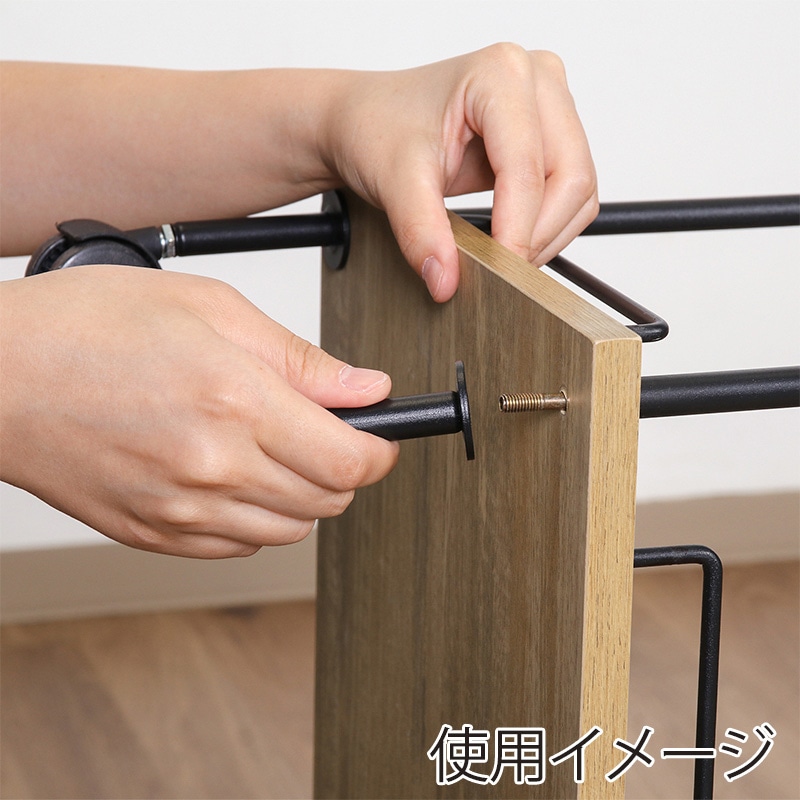 不二貿易 EZBO ツイストロック キッチンカート オークナチュラル 1台(ご注文単位1台)【直送品】