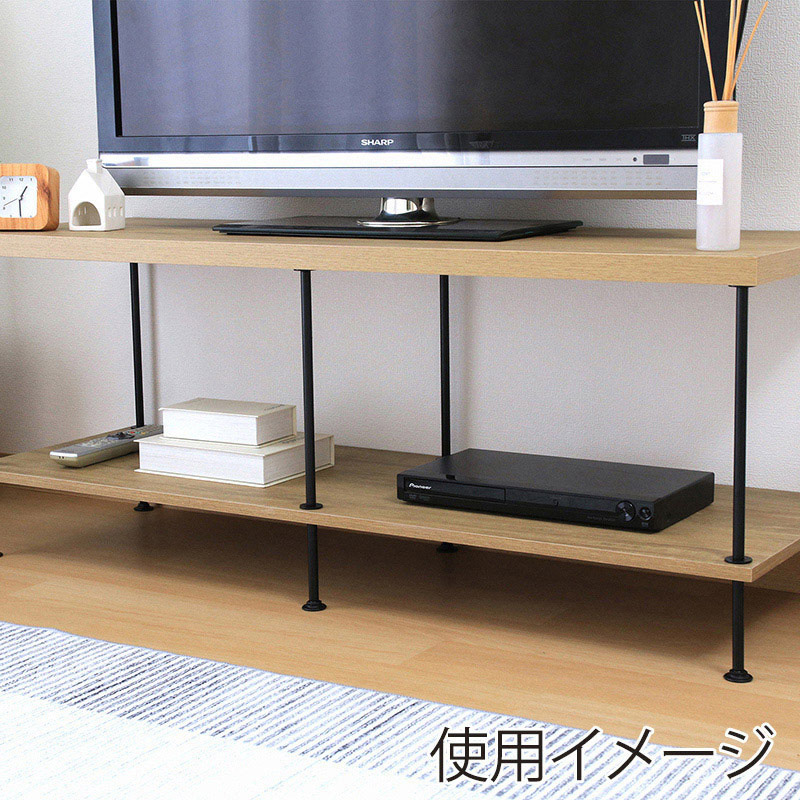 不二貿易 EZBO ツイストロックTV台 12cm幅 オークナチュラル 1台（ご