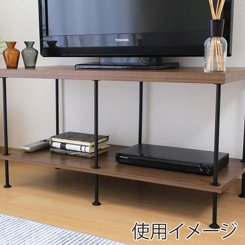 不二貿易 EZBO ツイストロックTV台 9cm幅 ミディアムブラウン 1台（ご注文単位1台）【直送品】