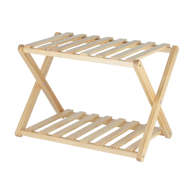不二貿易 フォールディングウッドラック リム 2段 NA×NA 1個(ご注文単位4個)【直送品】