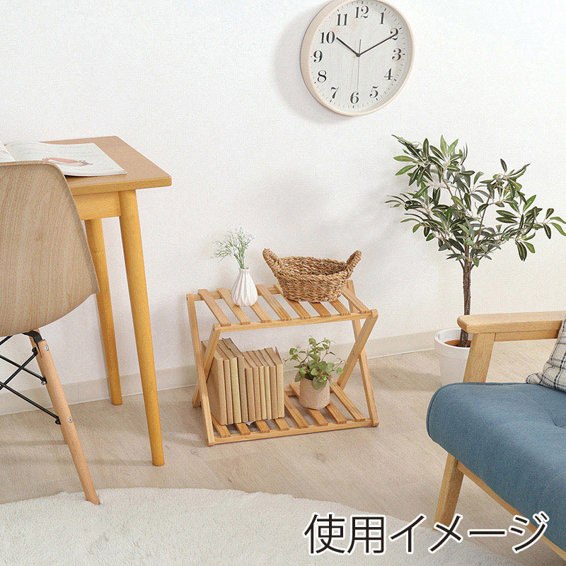 不二貿易 フォールディングウッドラック リム 2段 NA×NA 1個（ご注文単位4個）【直送品】