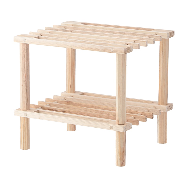 不二貿易 マルチフリーラック ハーフ 2段 ナチュラル 1個（ご注文単位12個）【直送品】