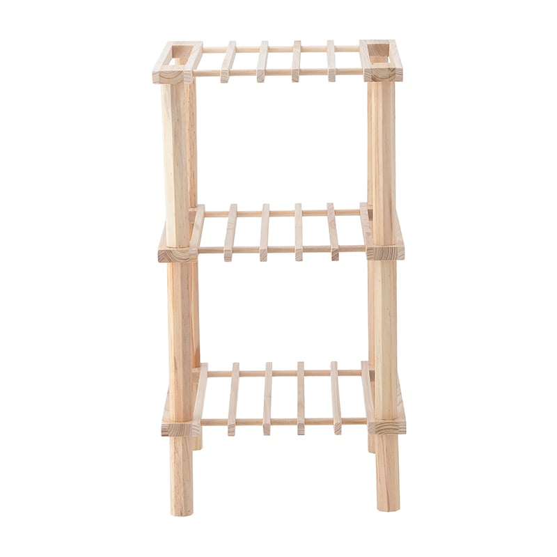 不二貿易 マルチフリーラック ハーフ 3段 ナチュラル 1個（ご注文単位10個）【直送品】