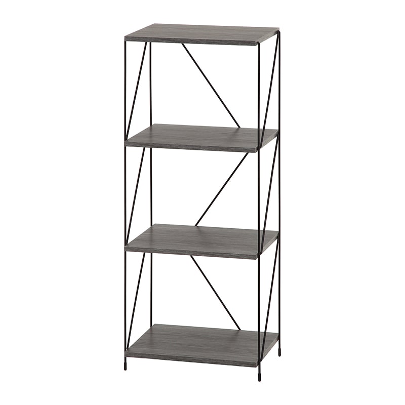 不二貿易 EZBO ワイヤーラック 4段 40幅 グレー 1台（ご注文単位1台）【直送品】