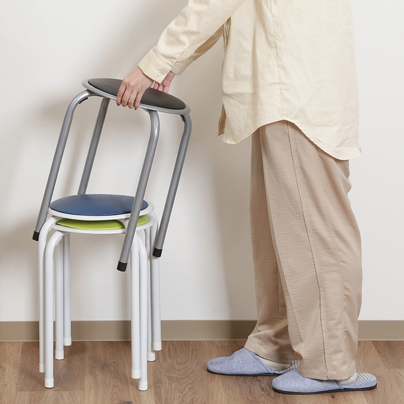 不二貿易 パイプ丸イス ブラック FB-01BK(1010BK) 1台（ご注文単位12台）【直送品】