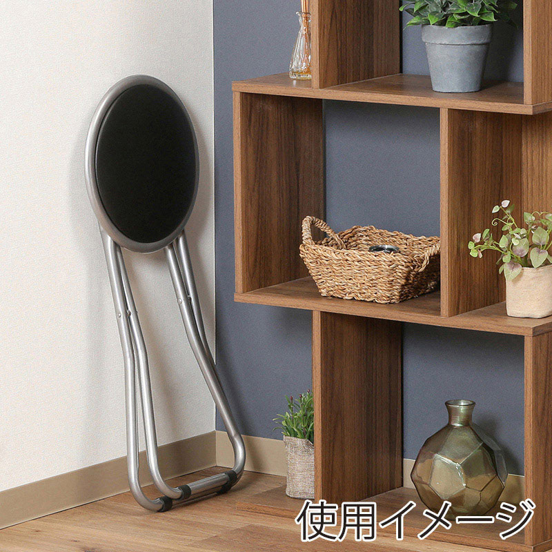 不二貿易 パイプ折りたたみイス ブラック FB-02BK(1010BK) 1台（ご注文単位6台）【直送品】