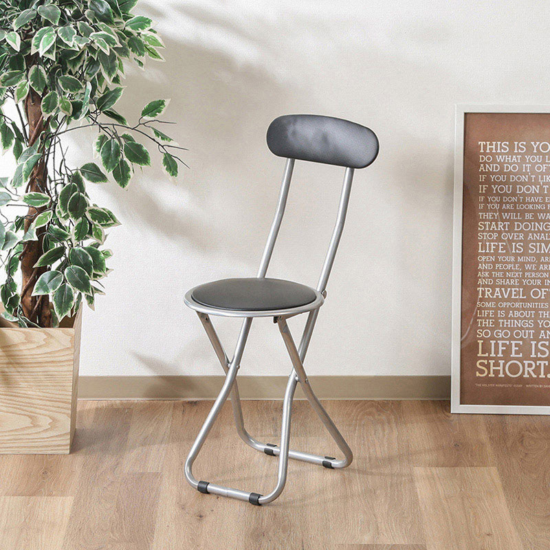 不二貿易 パイプスリムチェアー ブラック FB-32BK(1010BK) 1台（ご注文単位6台）【直送品】