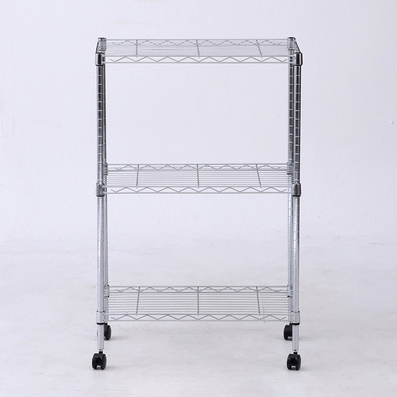 不二貿易 メタルマルチシェルフ 3段 60cm幅 クロム MS-63593CR 1台(ご注文単位1台)【直送品】