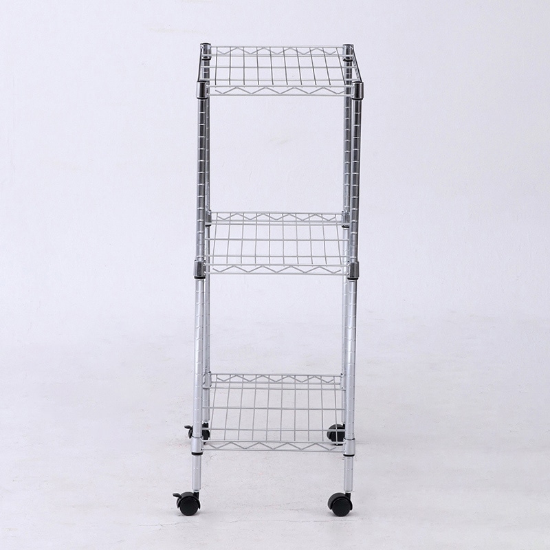 不二貿易 メタルマルチシェルフ 3段 60cm幅 クロム MS-63593CR 1台(ご注文単位1台)【直送品】