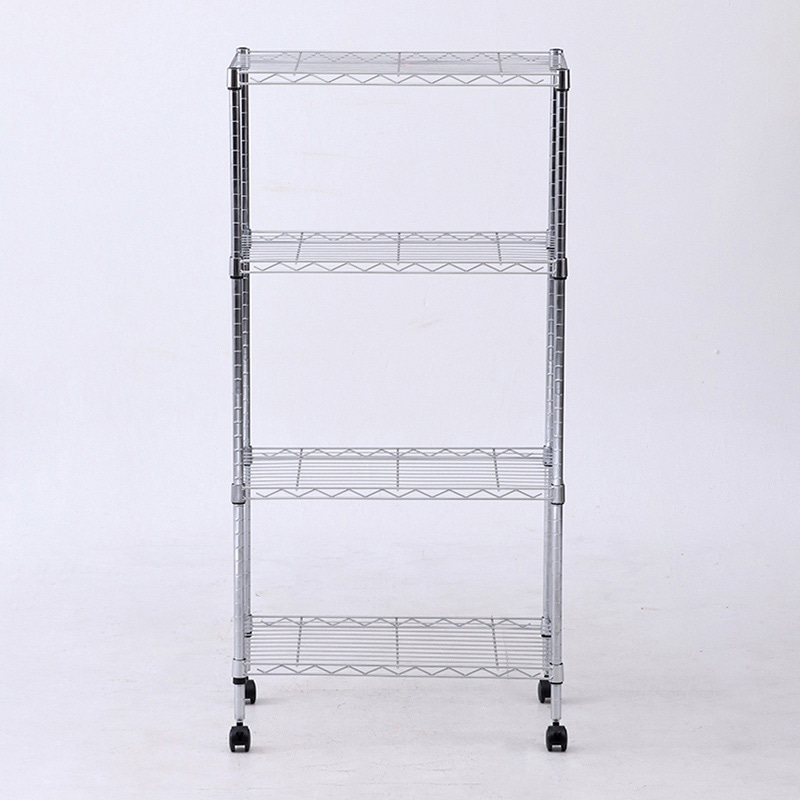 不二貿易 メタルマルチシェルフ 4段 60cm幅 クロム MS-635124CR 1台（ご注文単位1台）【直送品】