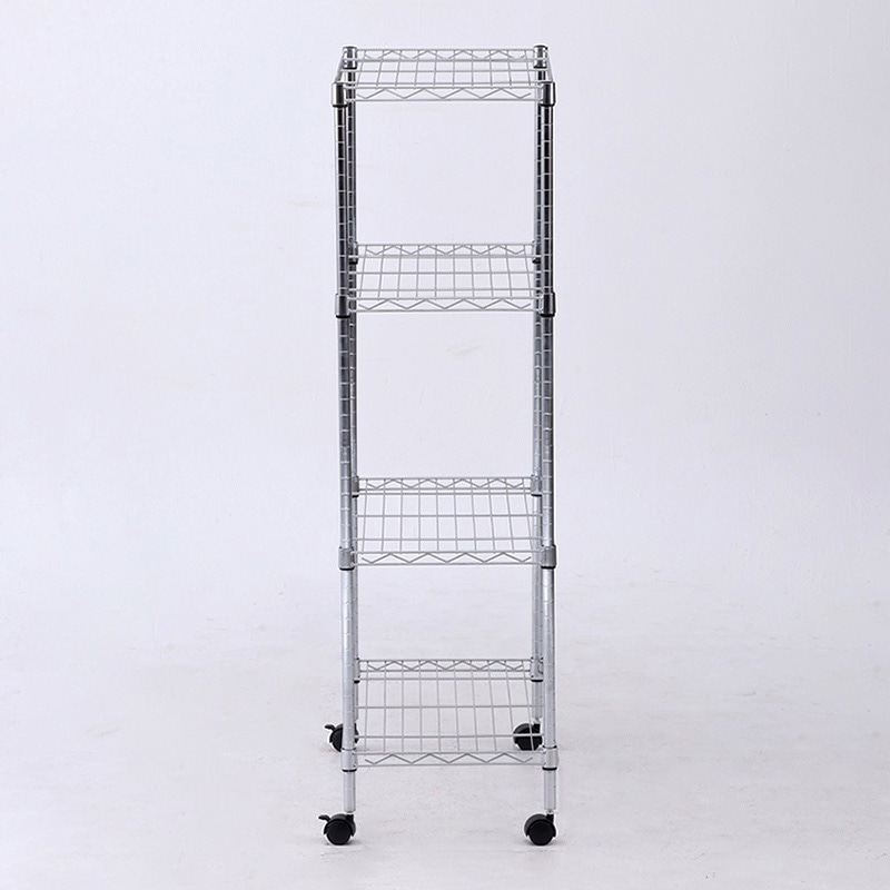 不二貿易 メタルマルチシェルフ 4段 60cm幅 クロム MS-635124CR 1台（ご注文単位1台）【直送品】