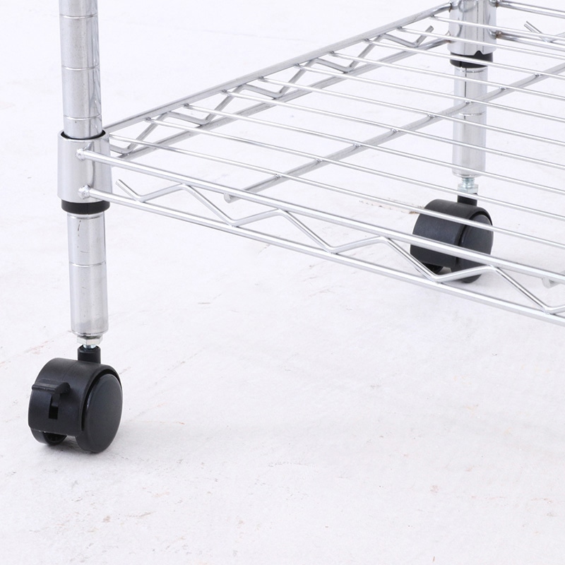 不二貿易 メタルマルチシェルフ 4段 60cm幅 クロム MS-635124CR 1台（ご注文単位1台）【直送品】