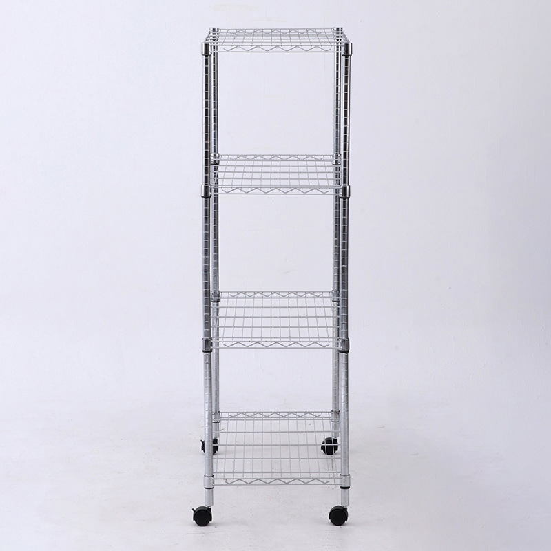 不二貿易 メタルマルチシェルフ 4段 90cm幅 クロム MS-945154CR 1台(ご注文単位1台)【直送品】