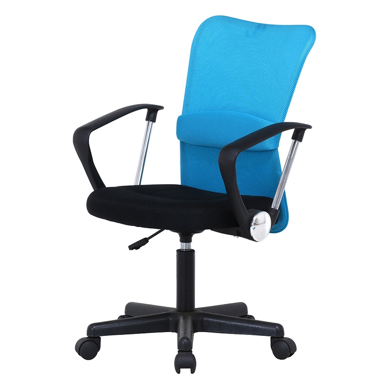 不二貿易 メッシュバックチェアー ハンター 肘付 ブルー 1台（ご注文単位1台）【直送品】