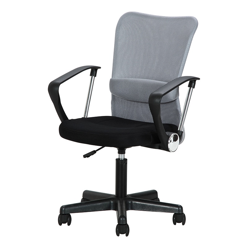 不二貿易 メッシュバックチェアー ハンター 肘付 グレー 1台（ご注文単位1台）【直送品】