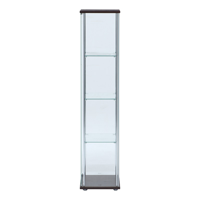 不二貿易 ガラスコレクションケース 4段 背面ミラー付き 1台（ご注文単位1台）【直送品】