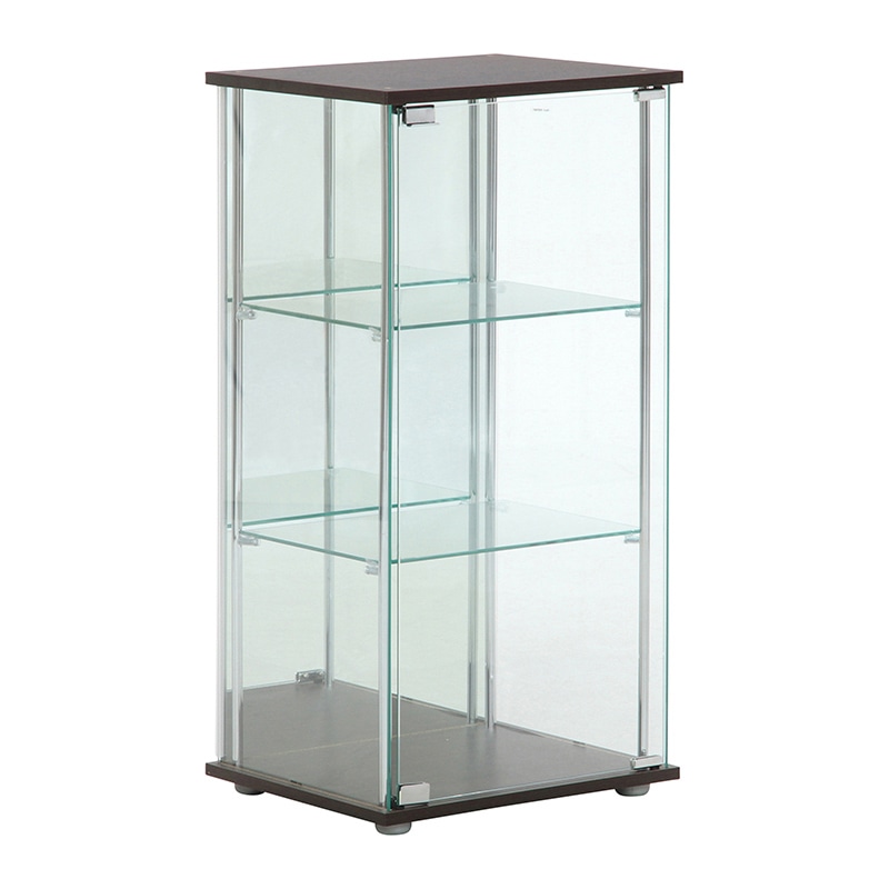 不二貿易 ガラスコレクションケース 3段 背面ミラー付き 1台（ご注文単位1台）【直送品】