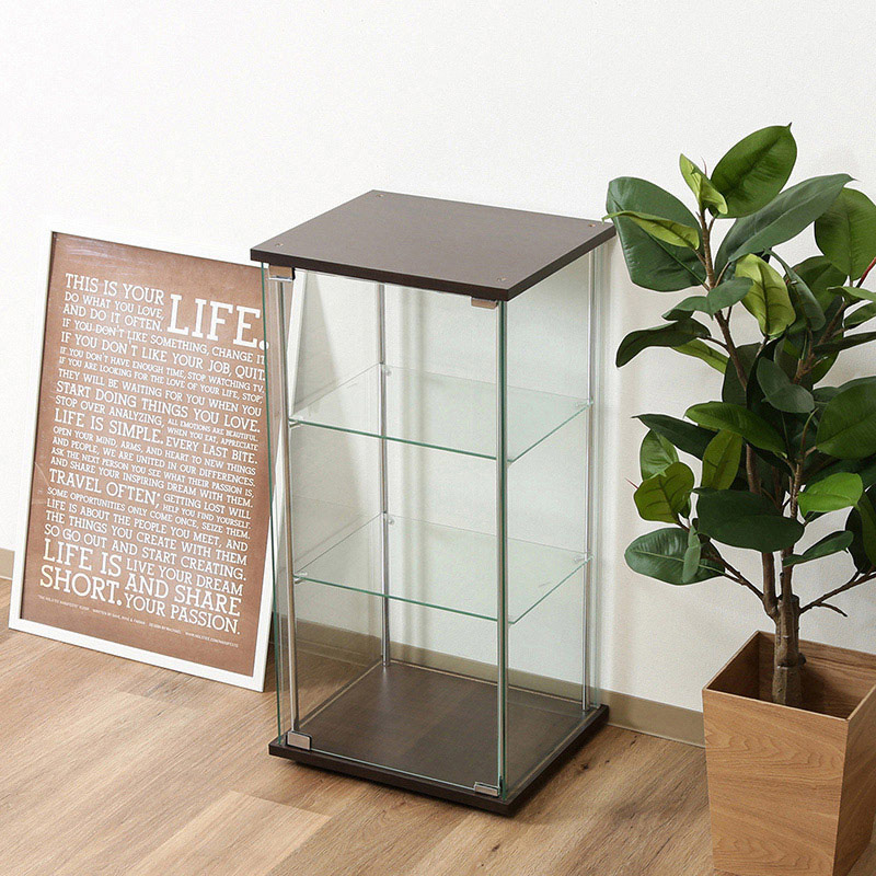 不二貿易 ガラスコレクションケース 3段 1台（ご注文単位1台）【直送品】