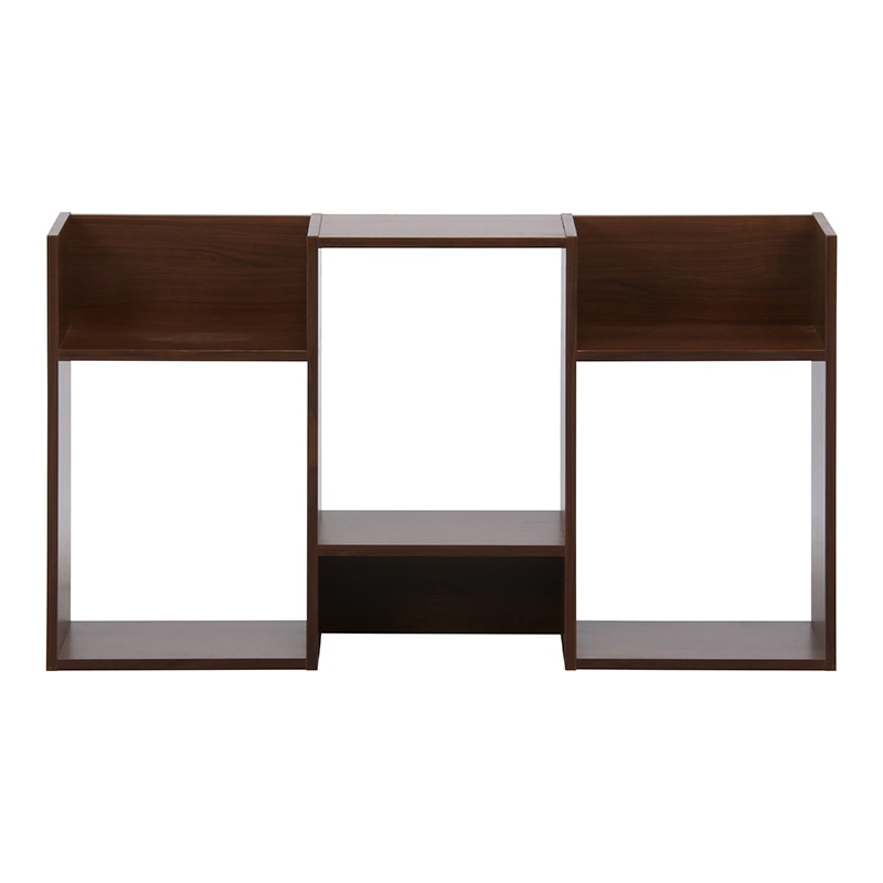 不二貿易 S型ディスプレイラック 3段 ミディアムブラウン 1台(ご注文単位1台)【直送品】