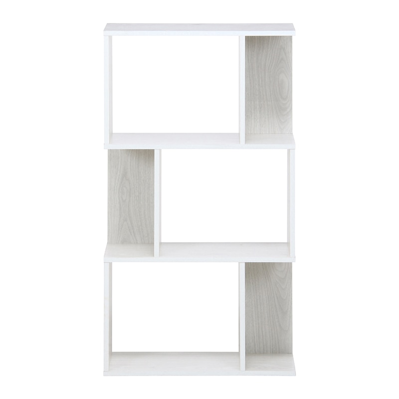 不二貿易 S型ディスプレイラック 3段 ホワイトウォッシュ 1台（ご注文単位1台）【直送品】