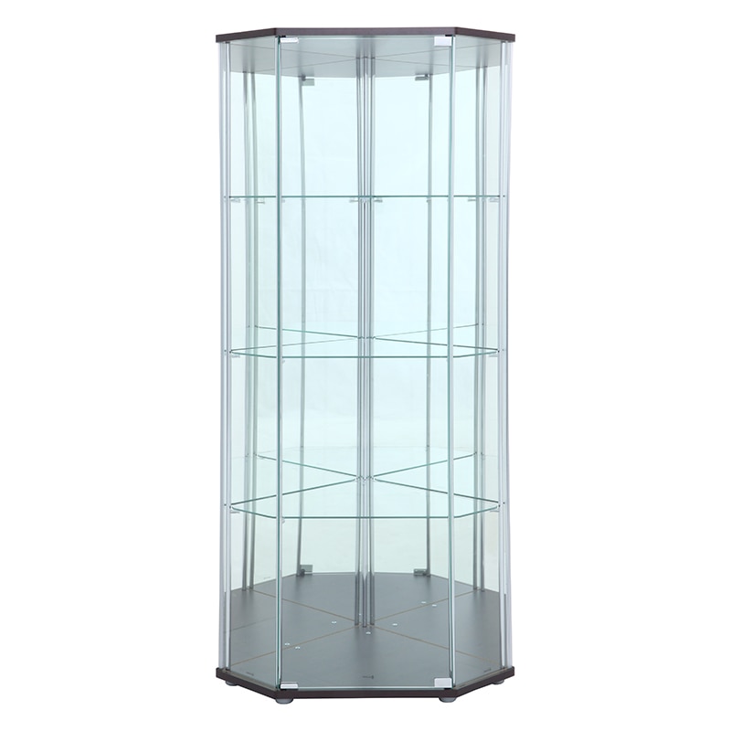 不二貿易 ガラスコレクションケース コーナータイプ 背面ミラー付き 1台（ご注文単位1台）【直送品】