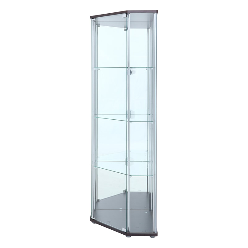 不二貿易 ガラスコレクションケース コーナータイプ 背面ミラー付き 1台（ご注文単位1台）【直送品】