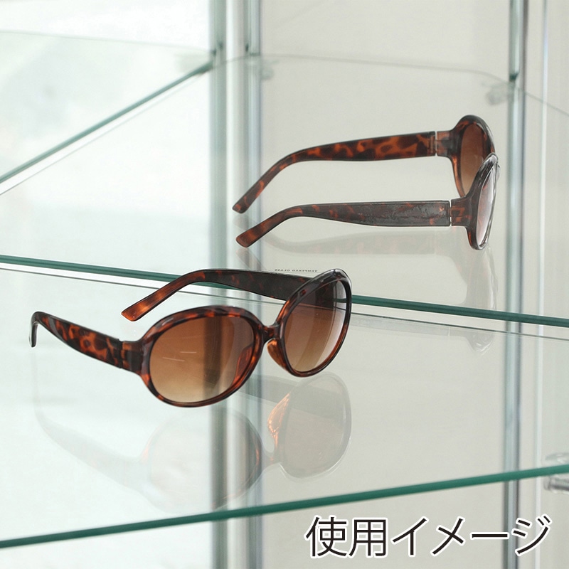 不二貿易 ガラスコレクションケース コーナータイプ 背面ミラー付き 1台（ご注文単位1台）【直送品】