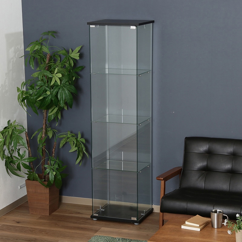 不二貿易 ガラスコレクションケース 4段 クリア TMG-G130 1台（ご注文単位1台）【直送品】