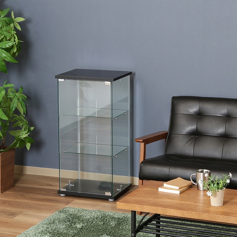 不二貿易 ガラスコレクションケース 3段 クリア TMG-G132 1台（ご注文単位1台）【直送品】