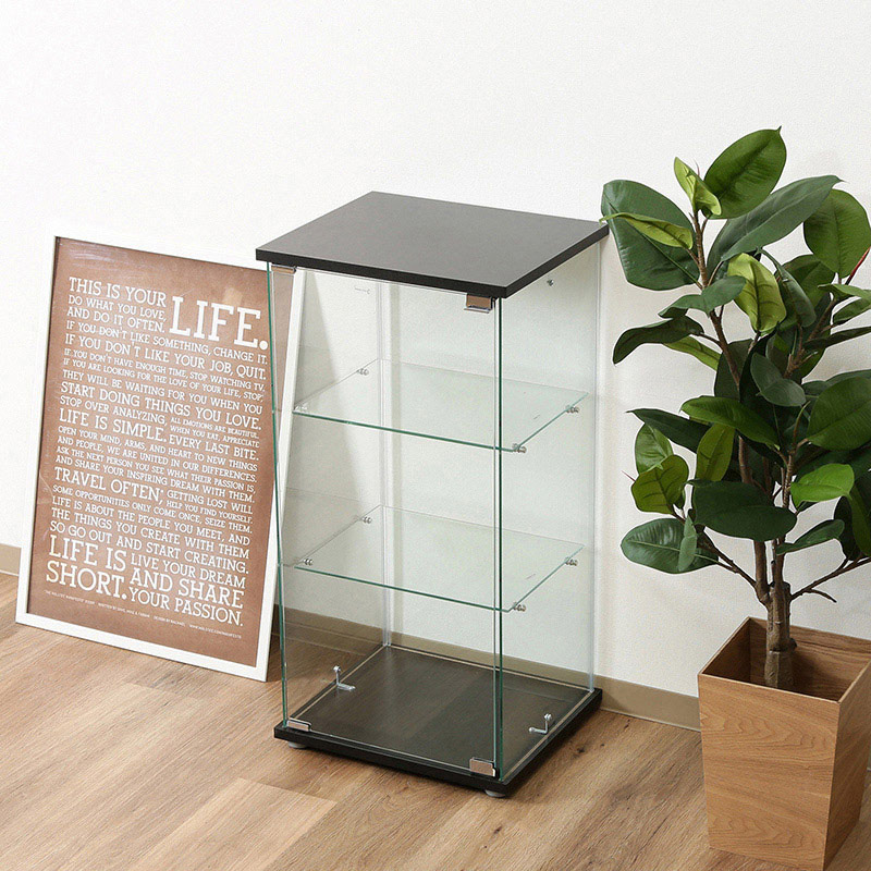 不二貿易 ガラスコレクションケース 3段 クリア TMG-G132 1台（ご注文単位1台）【直送品】