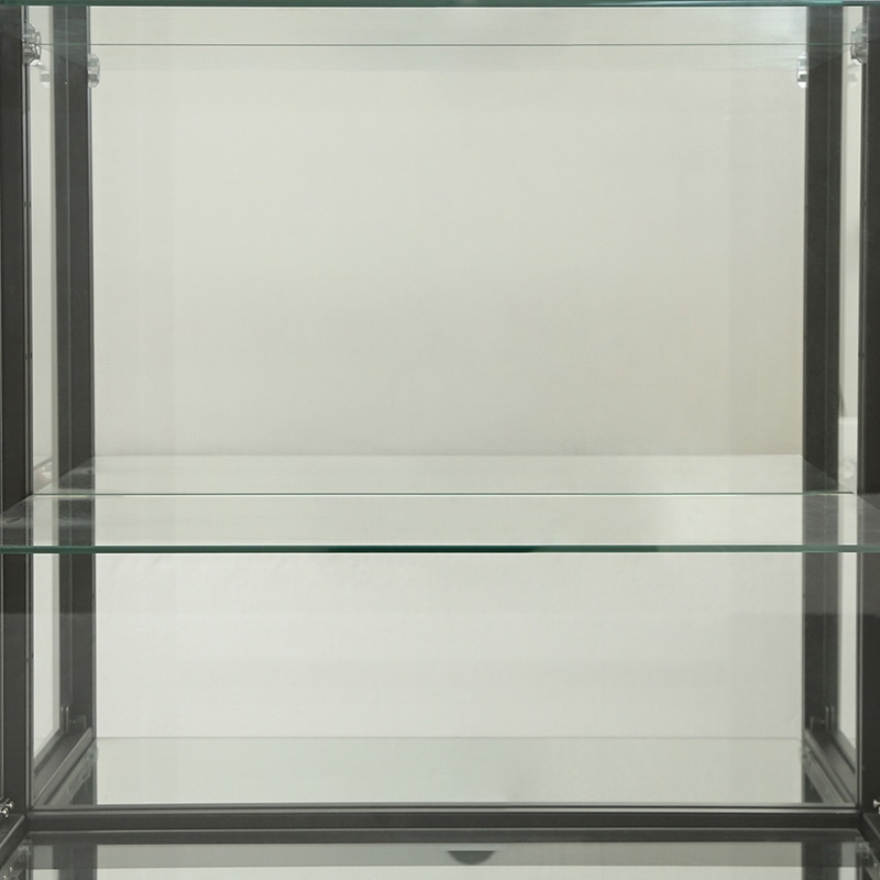 不二貿易 ガラスコレクションケース 6段 4つ扉 ブラック 1台(ご注文単位1台)【直送品】