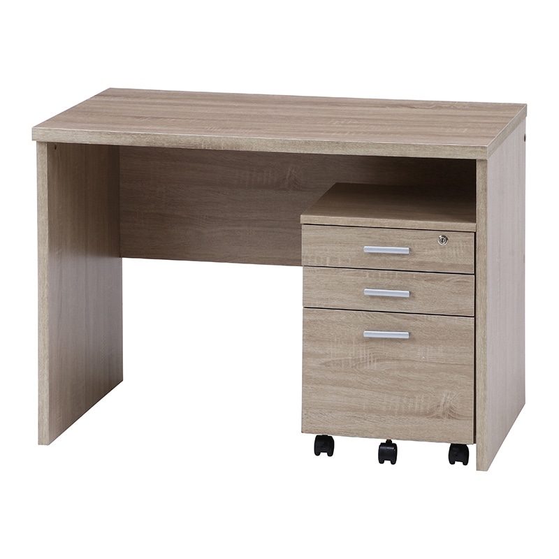 不二貿易 デスク2点セット ホワイトオーク 1台（ご注文単位1台）【直送品】