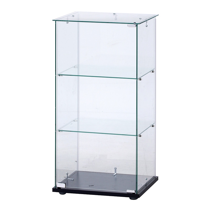 不二貿易 ガラスコレクションケース 3段 クリア 1台（ご注文単位1台）【直送品】