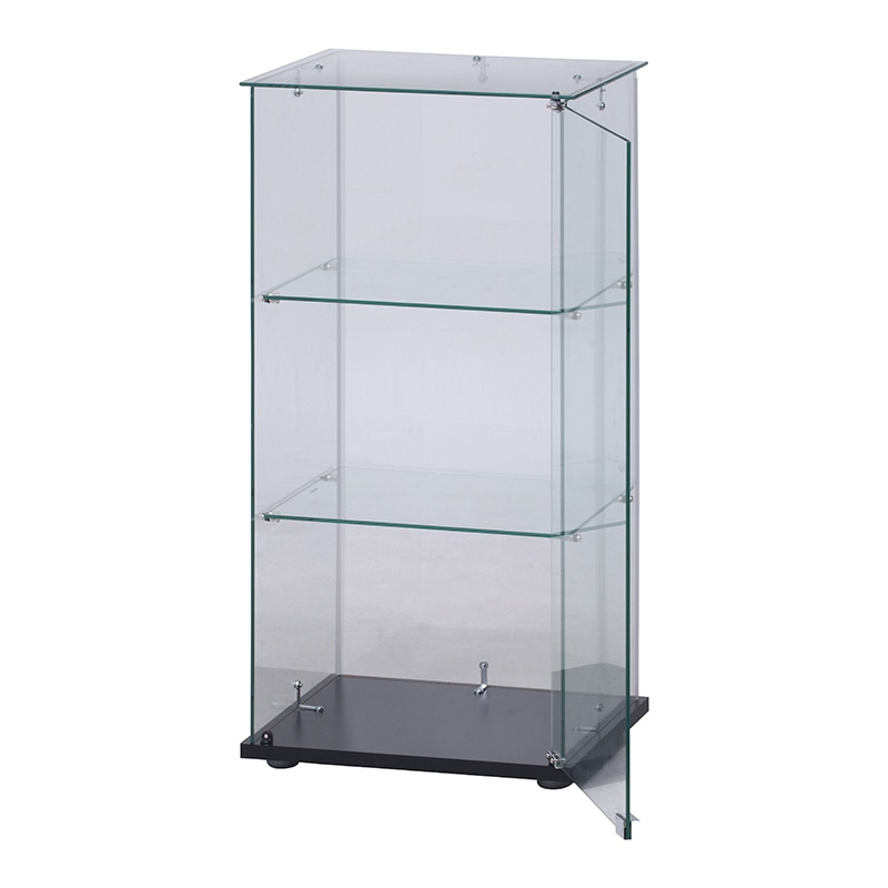 不二貿易 ガラスコレクションケース 3段 クリア 1台(ご注文単位1台)【直送品】