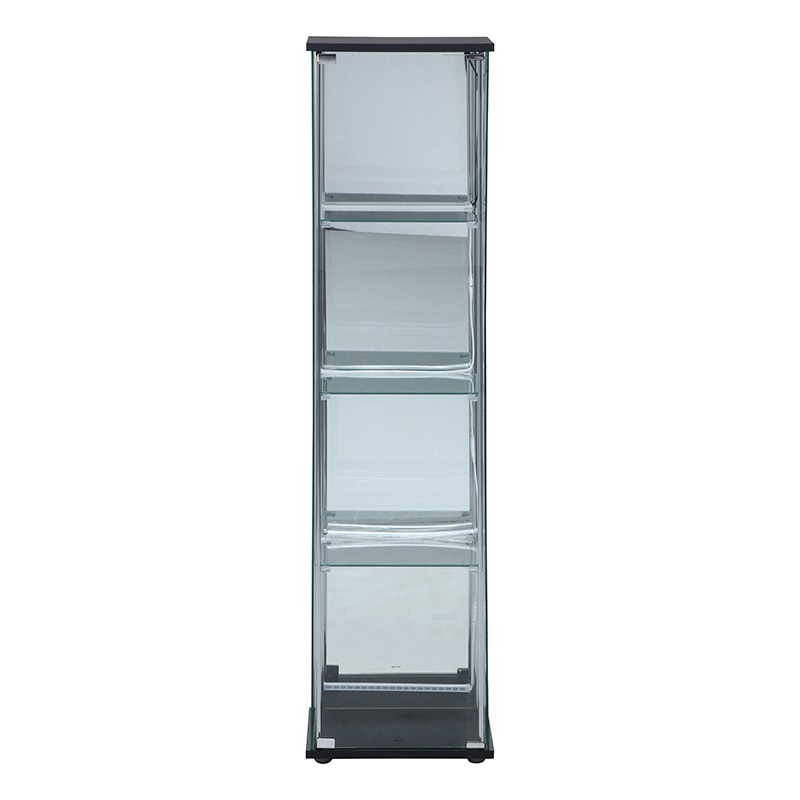 不二貿易 ガラスコレクションケース 4段 LED 背面ミラー付き 1台(ご注文単位1台)【直送品】