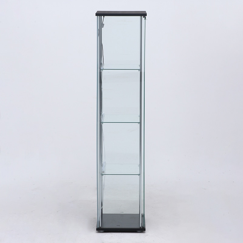 不二貿易 ガラスコレクションケース 4段 LED 背面ミラー付き 1台(ご注文単位1台)【直送品】