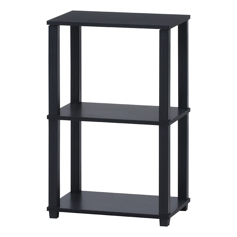 不二貿易 フィット 3段ラック ブラウン×ブラック 1台（ご注文単位1台）【直送品】