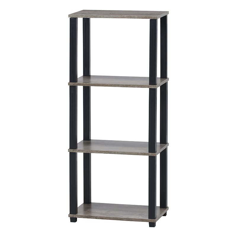 不二貿易 フィット 4段ラック ナチュラル×ブラック 1台（ご注文単位1台）【直送品】