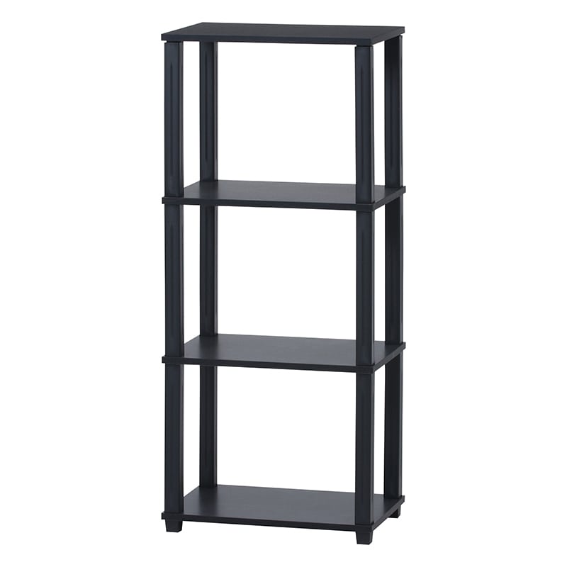 不二貿易 フィット 4段ラック ブラウン×ブラック 1台（ご注文単位1台）【直送品】