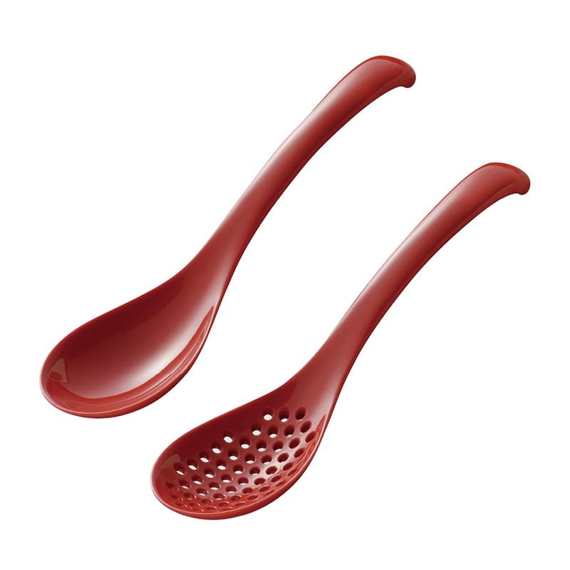 曙産業 いろいろ使えるレンゲスプーンセット 小 レッド TW-3784 1個（ご注文単位1個）【直送品】