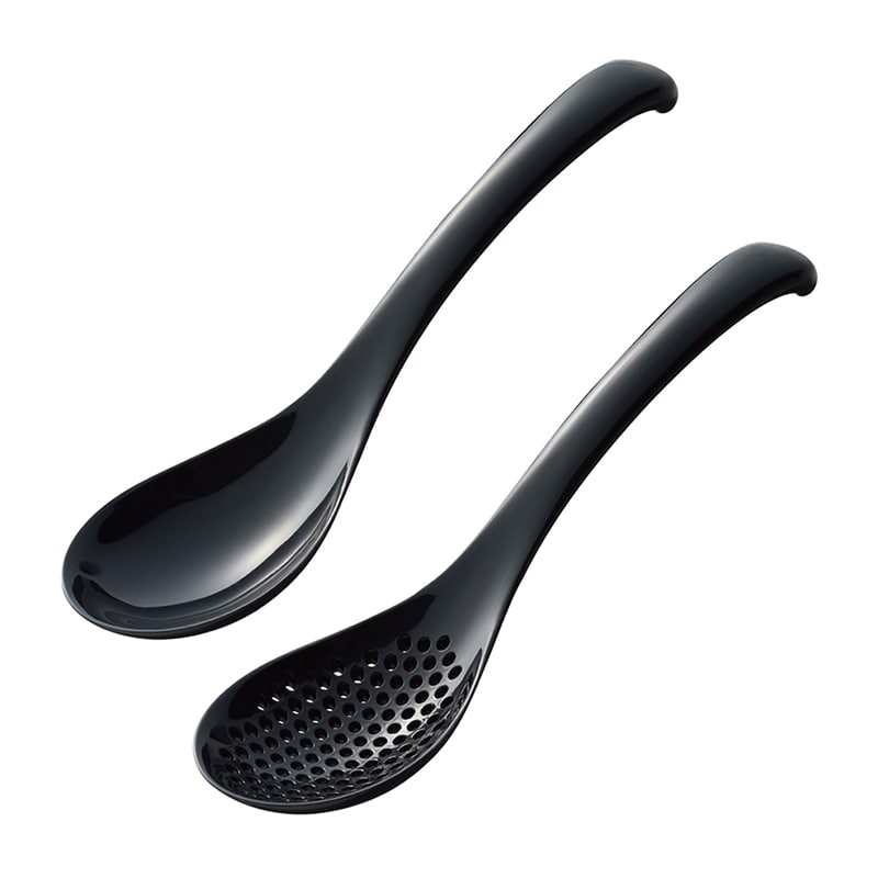 曙産業 いろいろ使えるレンゲスプーンセット 大 ブラック TW-3787 1個（ご注文単位1個）【直送品】