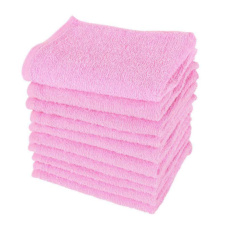 小杉善株式会社 平織カラータオル フェイスタオル 10枚組 ピンク ZG-20-10PK 1パック(ご注文単位1パック)【直送品】