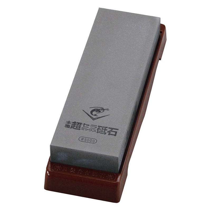 ナニワ研磨工業 エビ印　セラミック砥石　台付（修正用砥石付） #5000超仕上  1個（ご注文単位1個）【直送品】