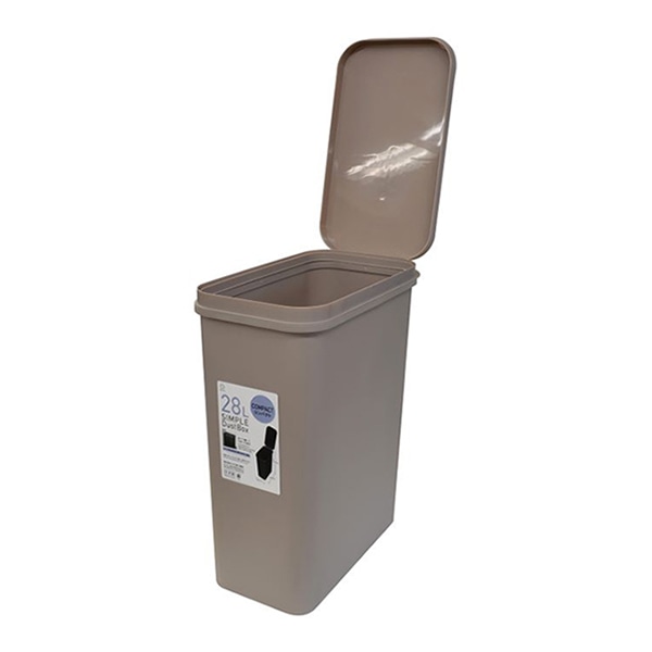 小久保工業所 シンプルダストボックス 28L 縦開き グレージュ KM-600 1個（ご注文単位6個）【直送品】