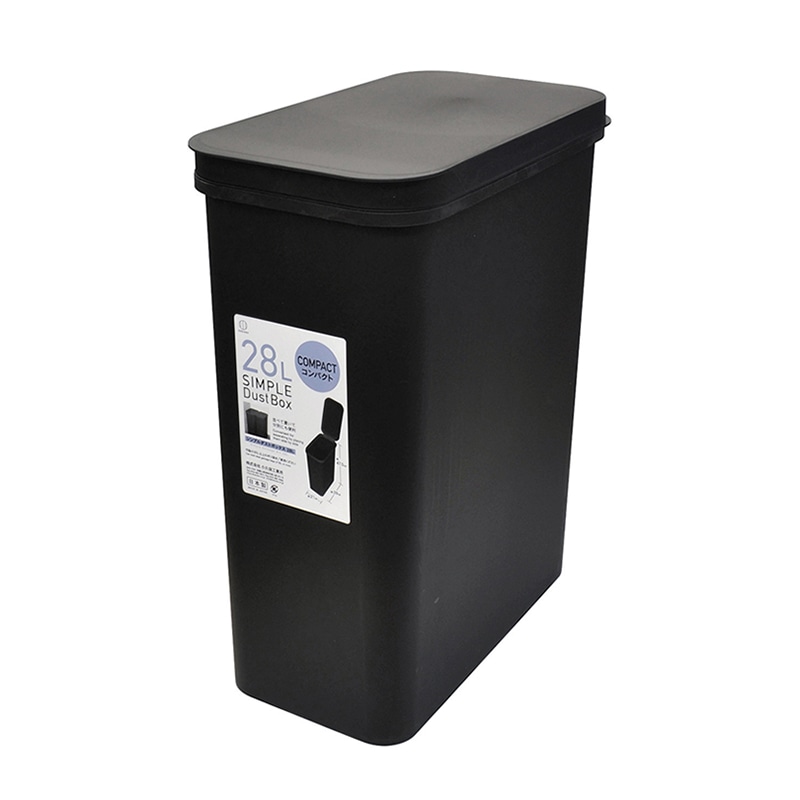 小久保工業所 シンプルダストボックス 28L 縦開き ブラック KM-602 1個（ご注文単位6個）【直送品】