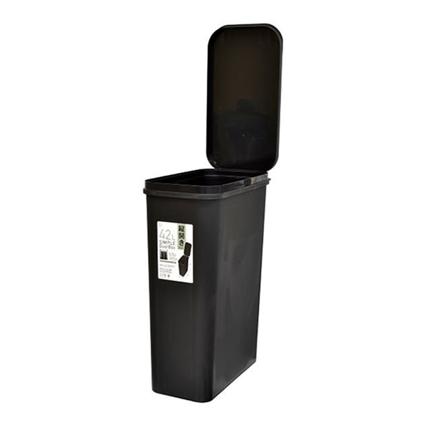 小久保工業所 シンプルダストボックス 42L 縦開き ブラック KM-605 1個(ご注文単位4個)【直送品】