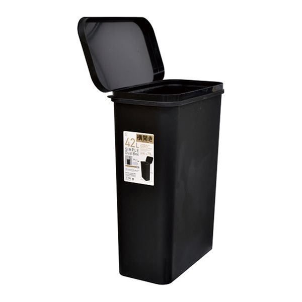 小久保工業所 シンプルダストボックス 42L 横開き ブラック KM-608 1個(ご注文単位4個)【直送品】