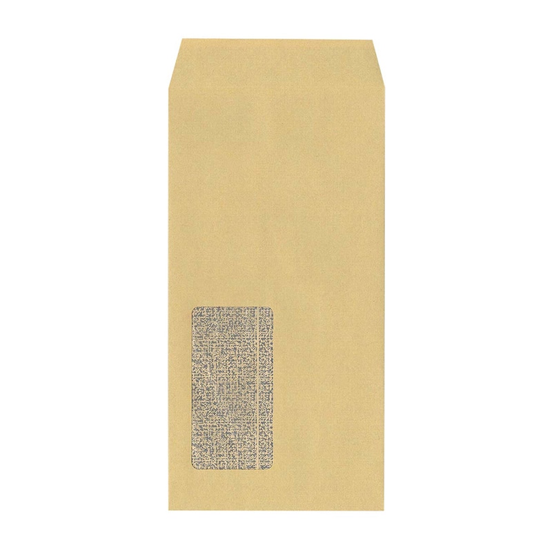 今村紙工 透けない窓付きクラフト封筒 テープ無し 長3 MD-001/29689 100枚/袋(ご注文単位30袋)【直送品】